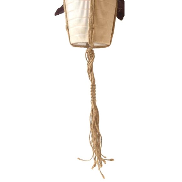 Vintage macrame plant holder hanger with beads - Picture 4 of 10